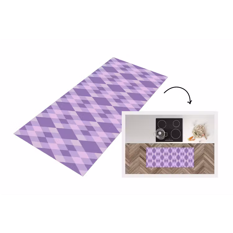 Keukenloper - Paars - Geometrisch - Ruiten - Argyle - Patroon — 1