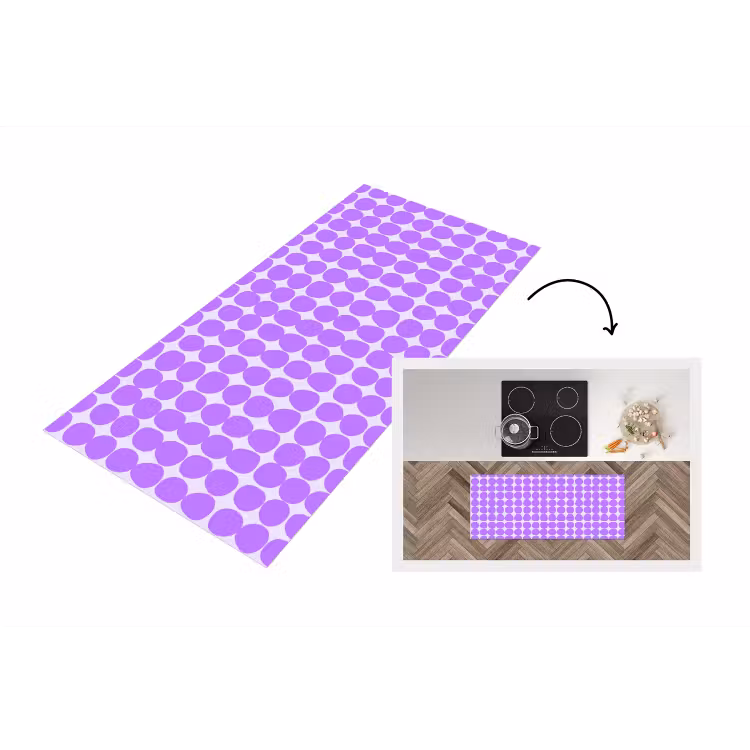 Keukenloper - Paars - Geometrisch - Stippen - Polka Dot - Patroon — 1