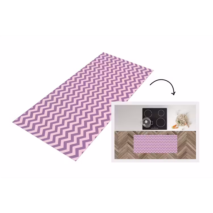 Keukenloper - Paars - Roze - Geometrisch - Chevron - Zigzag - Patroon — 1