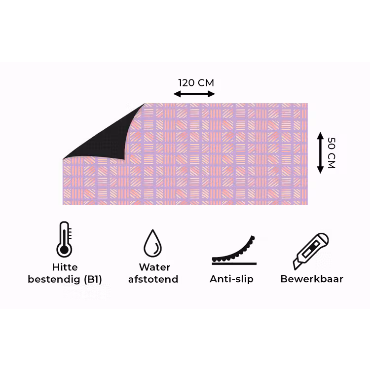 Keukenloper - Paars - Roze - Geometrisch - Strepen - Blokken - Patroon — 5