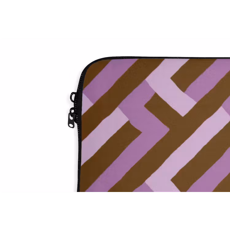Laptophoes - Bruin - Roze - Geometrisch - Meander - Patroon — 5