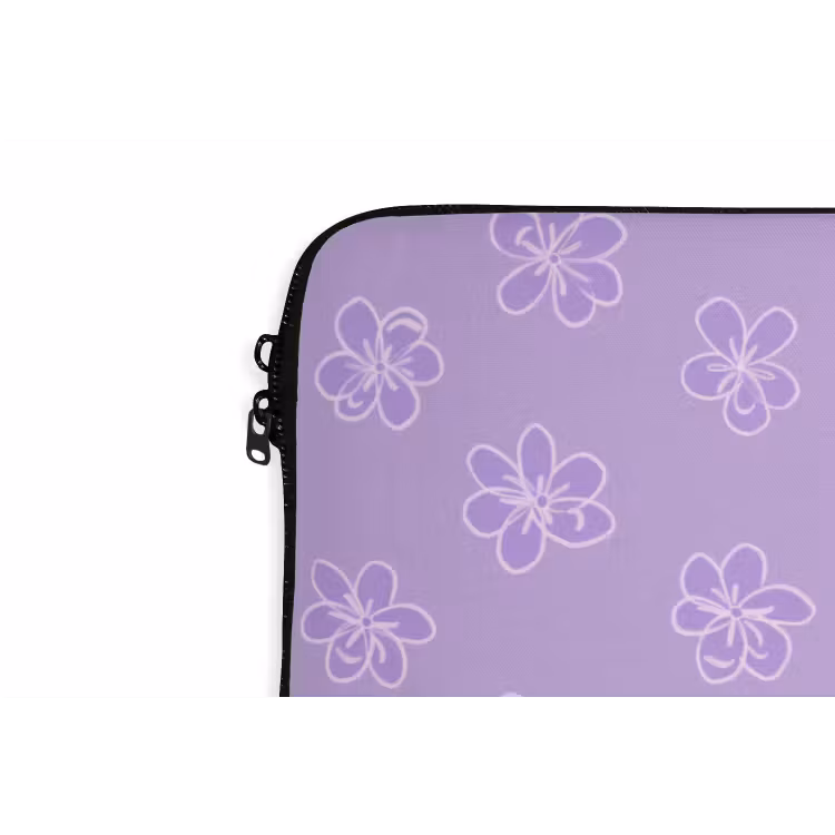 Laptophoes - Lila - Botanisch - Bloemen - Handgetekend - Patroon — 5