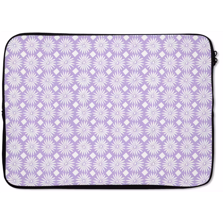Laptophoes - Lila - Botanisch - Bloemen - Margrieten - Patroon — 1