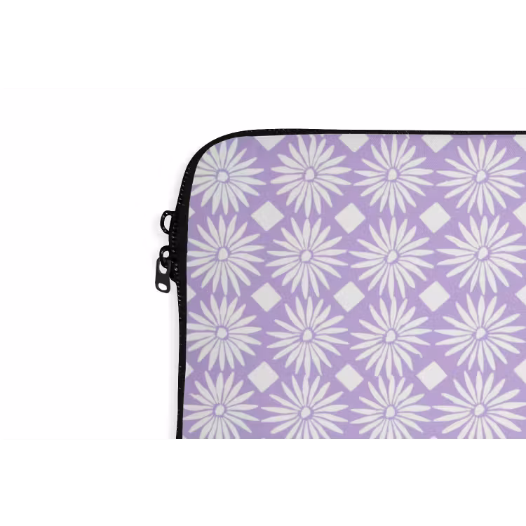 Laptophoes - Lila - Botanisch - Bloemen - Margrieten - Patroon — 5