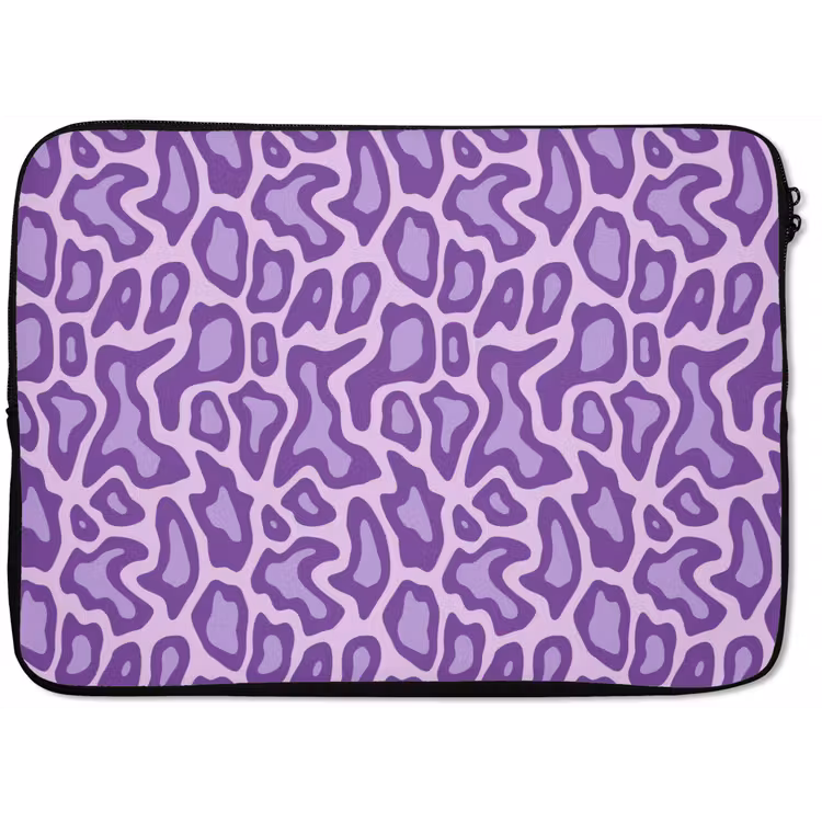 Laptophoes - Paars - Abstract - Luipaard - Vlekken - Groovy - Patroon — 1