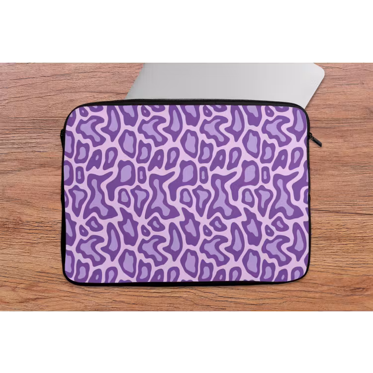 Laptophoes - Paars - Abstract - Luipaard - Vlekken - Groovy - Patroon — 2