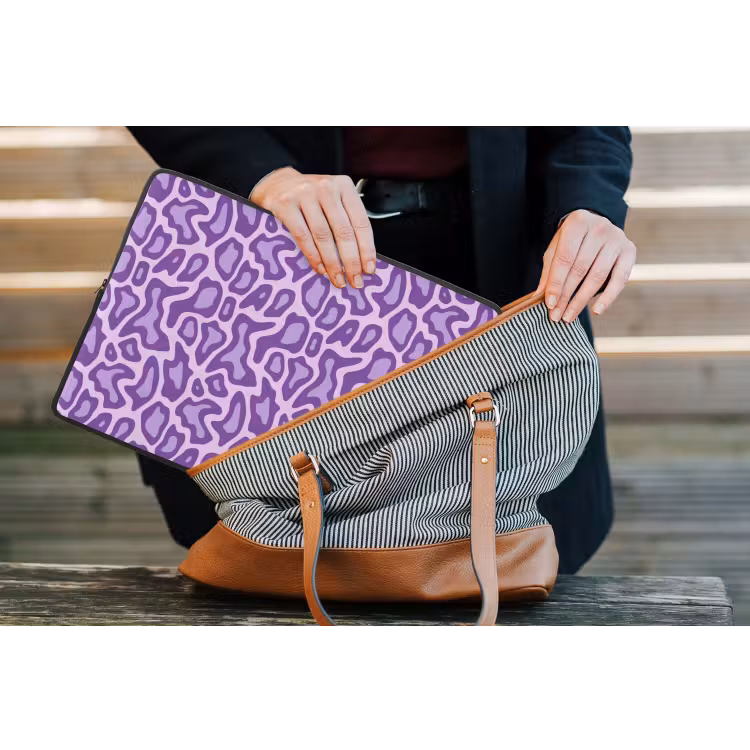 Laptophoes - Paars - Abstract - Luipaard - Vlekken - Groovy - Patroon — 4