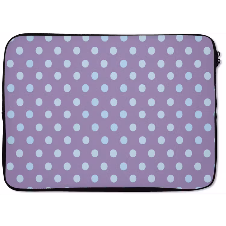 Laptophoes - Paars - Blauw - Geometrisch - Stippen - Polka Dot - Patroon — 1