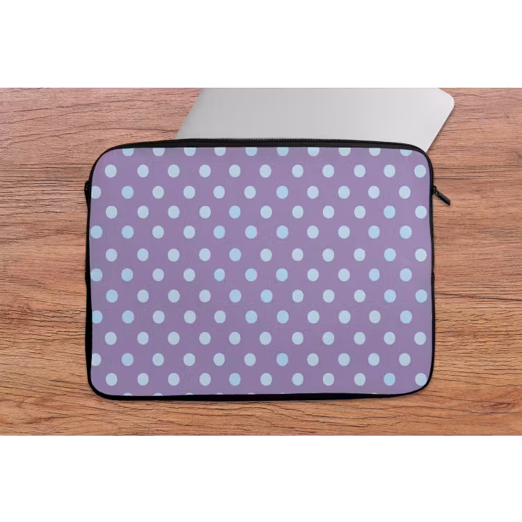 Laptophoes - Paars - Blauw - Geometrisch - Stippen - Polka Dot - Patroon — 2