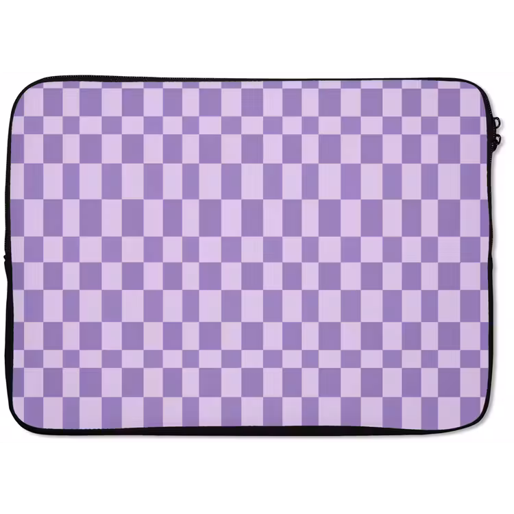 Laptophoes - Paars - Geometrisch - Dambord - Blokken - Patroon — 1