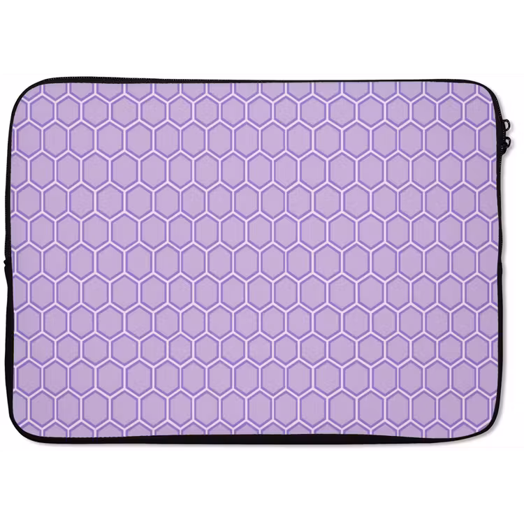 Laptophoes - Paars - Geometrisch - Honeycomb - Bijenraat - Patroon — 1