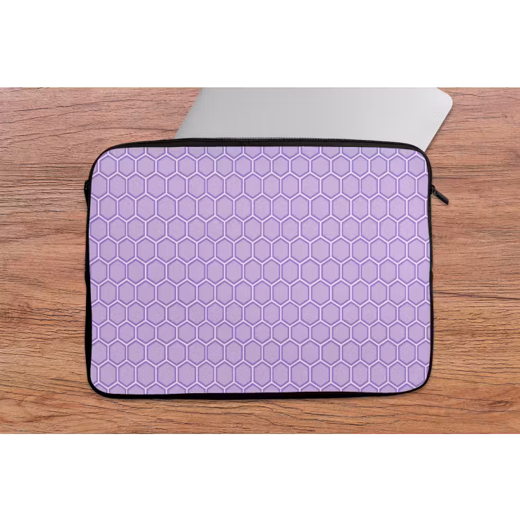 Laptophoes - Paars - Geometrisch - Honeycomb - Bijenraat - Patroon — 2