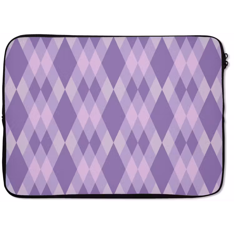Laptophoes - Paars - Geometrisch - Ruiten - Argyle - Patroon — 1