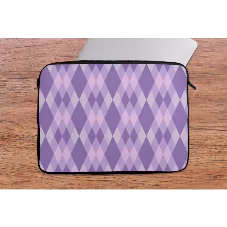 Laptophoes - Paars - Geometrisch - Ruiten - Argyle - Patroon — 2