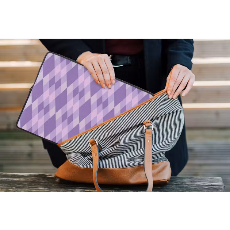 Laptophoes - Paars - Geometrisch - Ruiten - Argyle - Patroon — 4
