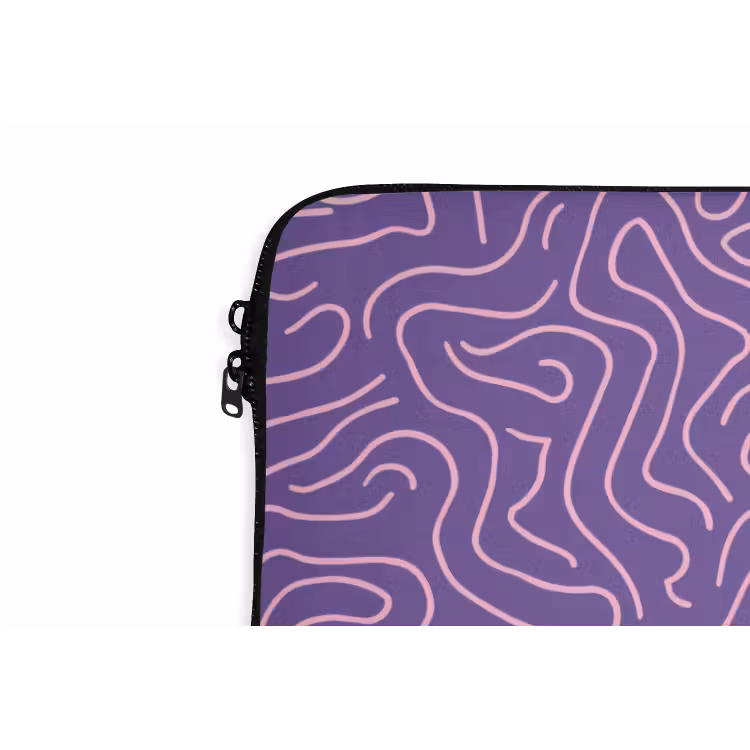 Laptophoes - Paars - Roze - Abstract - Lijnen - Doolhof - Patroon — 5