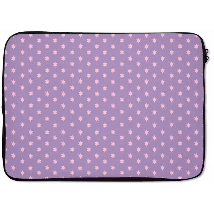 Laptophoes - Paars - Roze - Sterren - Geometrisch - Patroon — 1
