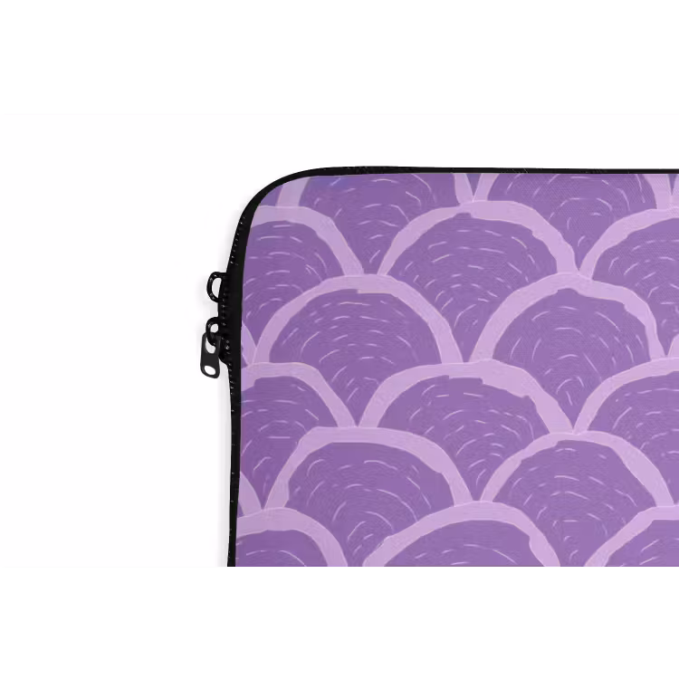 Laptophoes - Paars - Schubber - Schelpen - Handgetekend - Patroon — 5
