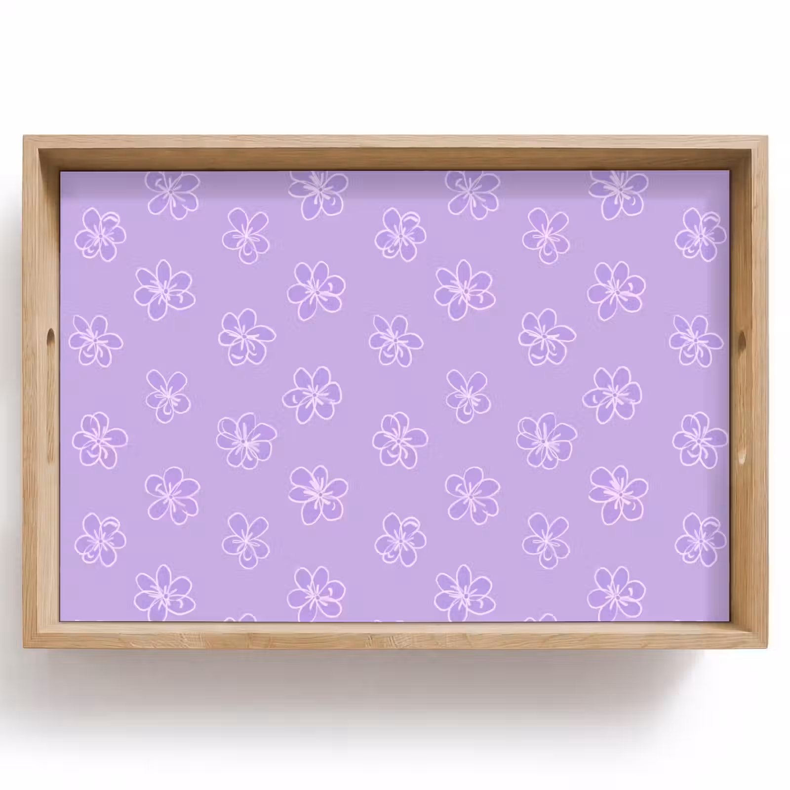 Dienblad - Lila - Botanisch - Bloemen - Handgetekend - Patroon — 1