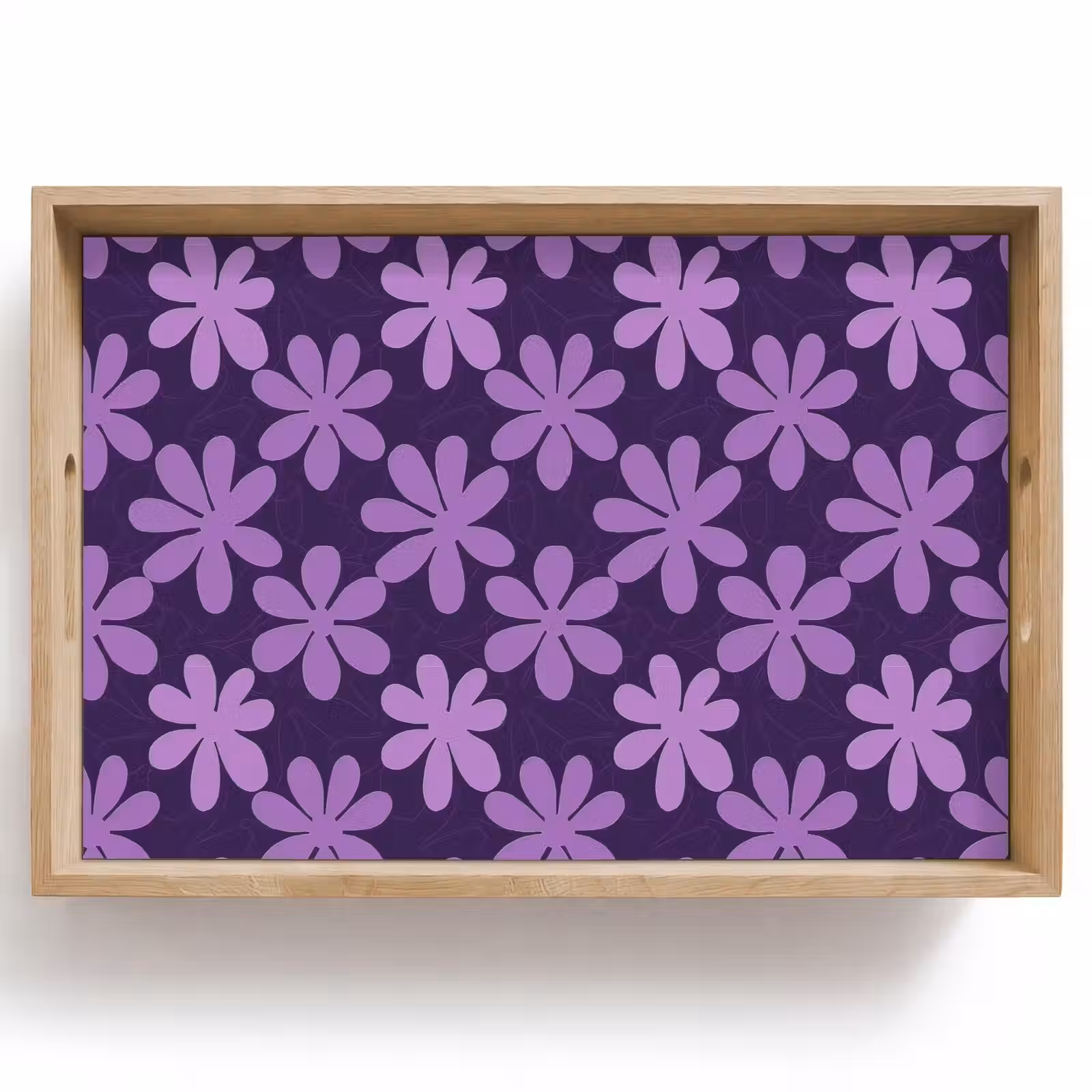 Dienblad - Paars - Botanisch - Bloemen - Retro - Patroon — 1