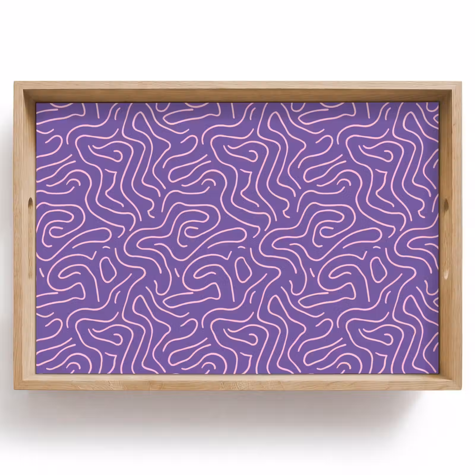 Dienblad - Paars - Roze - Abstract - Lijnen - Doolhof - Patroon — 1