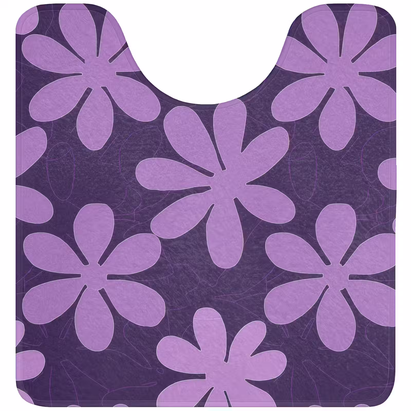 Wc Mat - Paars - Botanisch - Bloemen - Retro - Patroon — 1