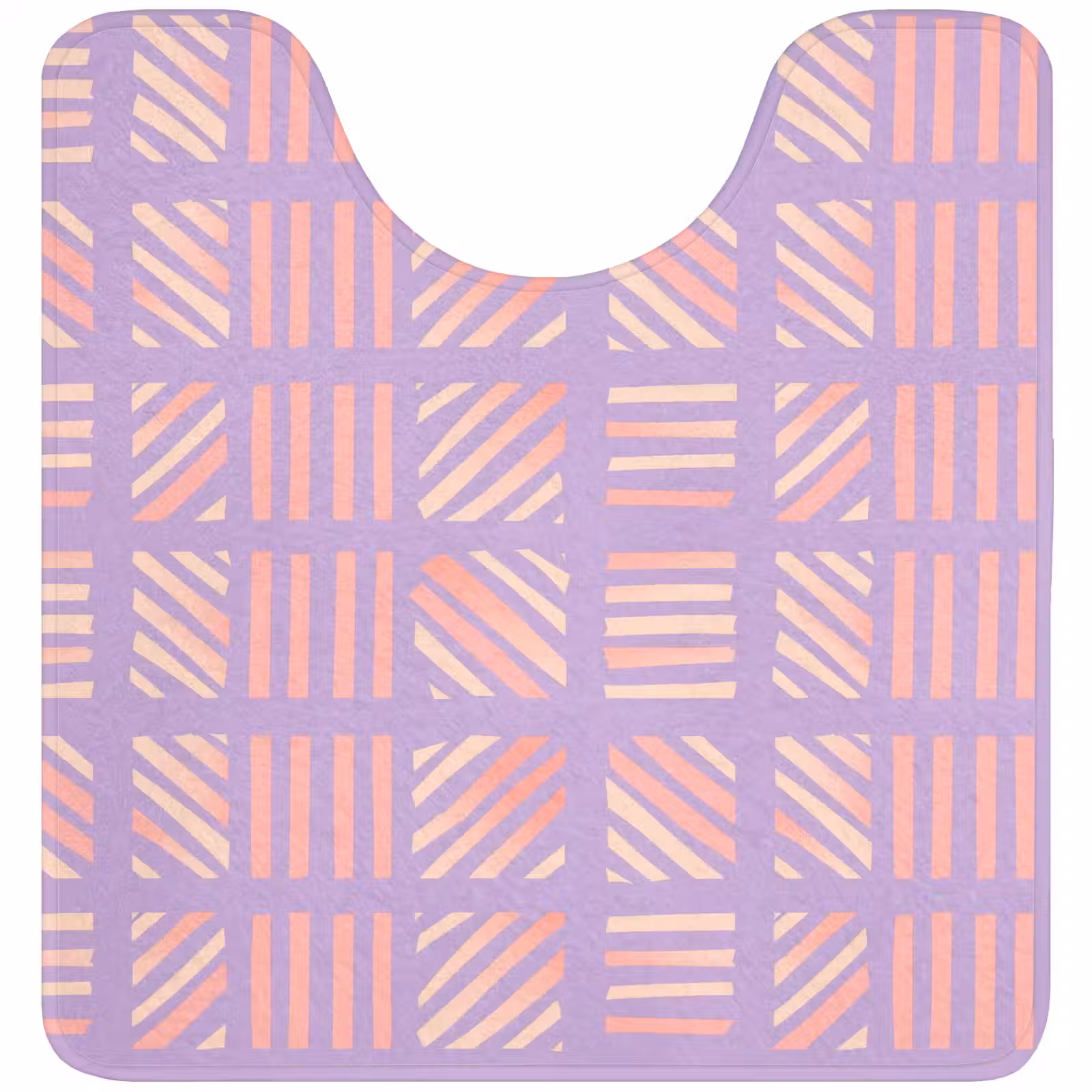 Wc Mat - Paars - Roze - Geometrisch - Strepen - Blokken - Patroon — 1