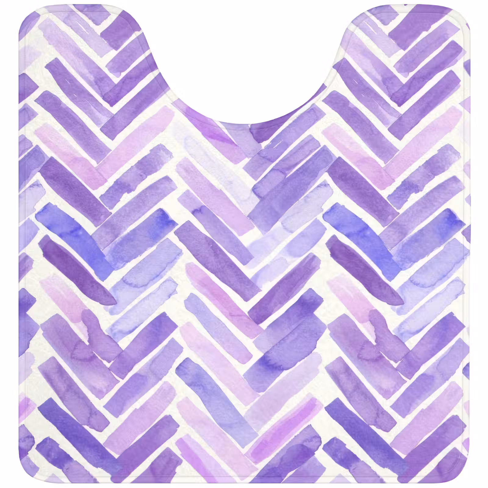 Wc Mat - Paars - Visgraat - Aquarel - Penseelstreken - Patroon — 1