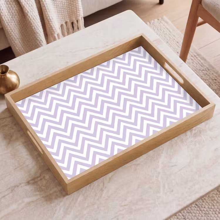 Dienblad - Lila - Geometrisch - Chevron - Zigzag - Patroon — 2
