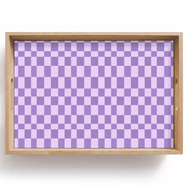Dienblad - Paars - Geometrisch - Dambord - Blokken - Patroon — 1