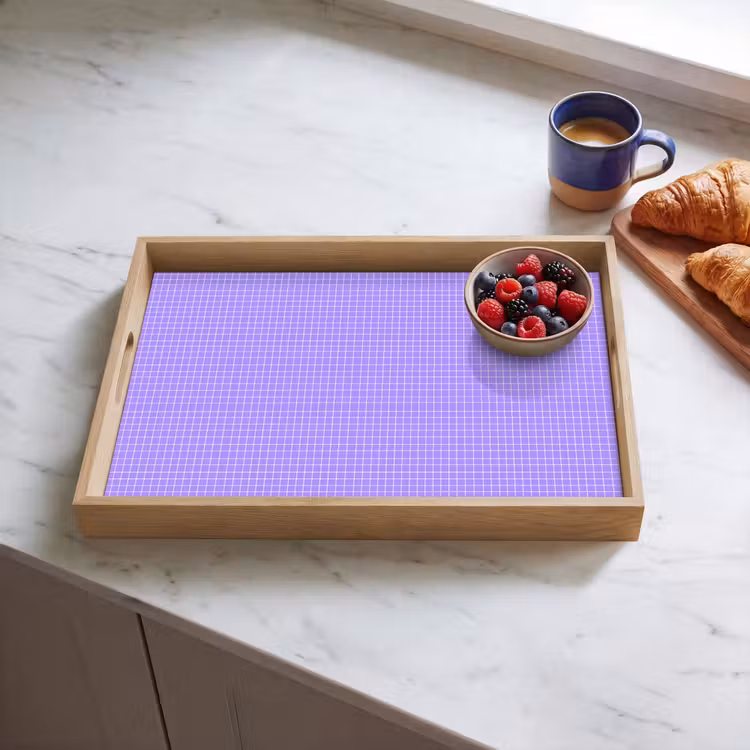 Dienblad - Paars - Geometrisch - Raster - Minimalistisch - Patroon — 4