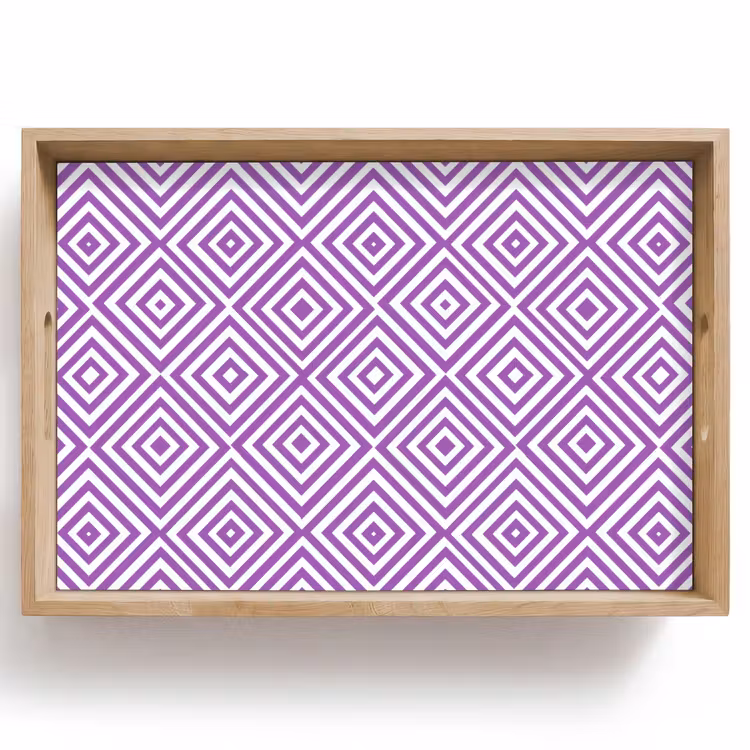 Dienblad - Paars - Geometrisch - Ruiten - Concentrisch - Patroon — 1