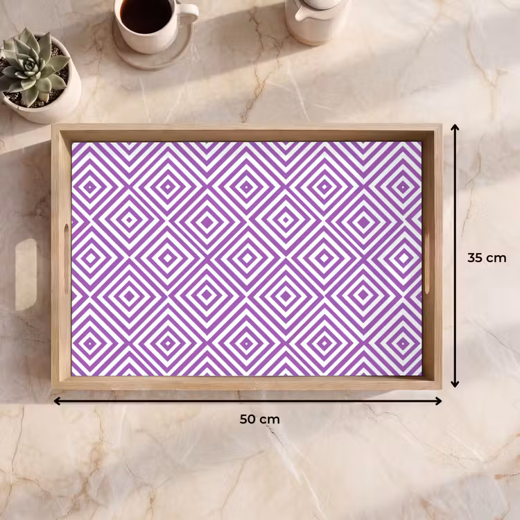 Dienblad - Paars - Geometrisch - Ruiten - Concentrisch - Patroon — 9