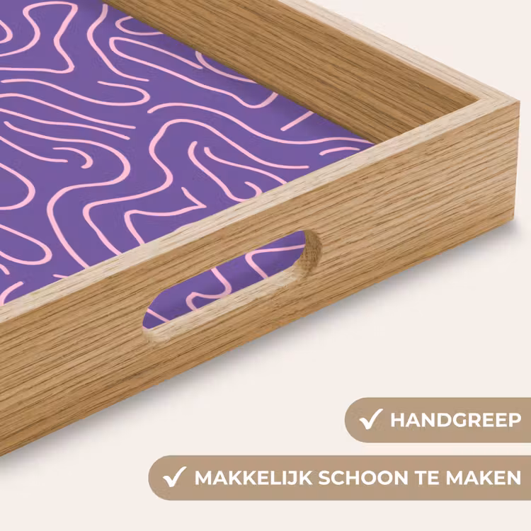 Dienblad - Paars - Roze - Abstract - Lijnen - Doolhof - Patroon — 5