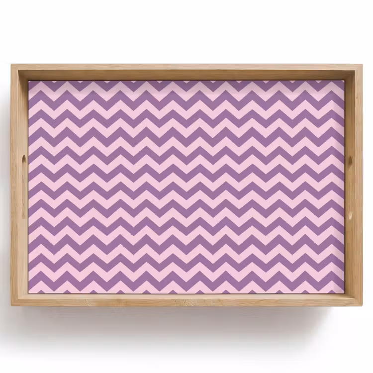 Dienblad - Paars - Roze - Geometrisch - Chevron - Zigzag - Patroon — 1