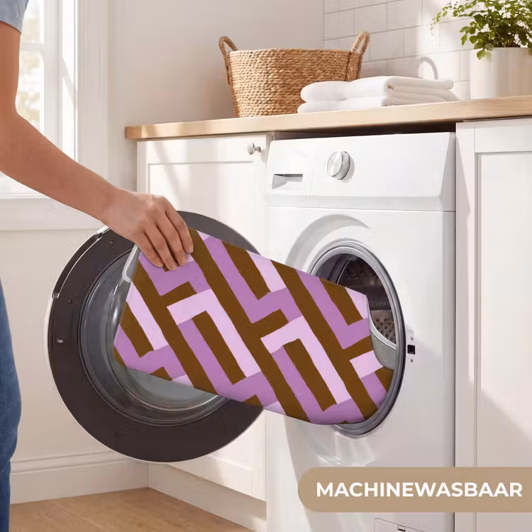 Wc Mat - Bruin - Roze - Geometrisch - Meander - Patroon — 6