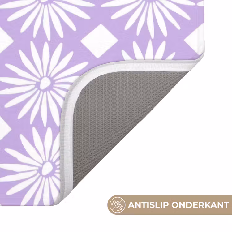 Wc Mat - Lila - Botanisch - Bloemen - Margrieten - Patroon — 4