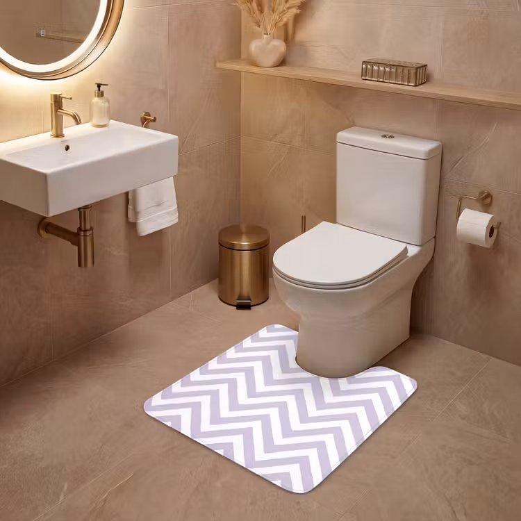 Wc Mat - Lila - Geometrisch - Chevron - Zigzag - Patroon — 3