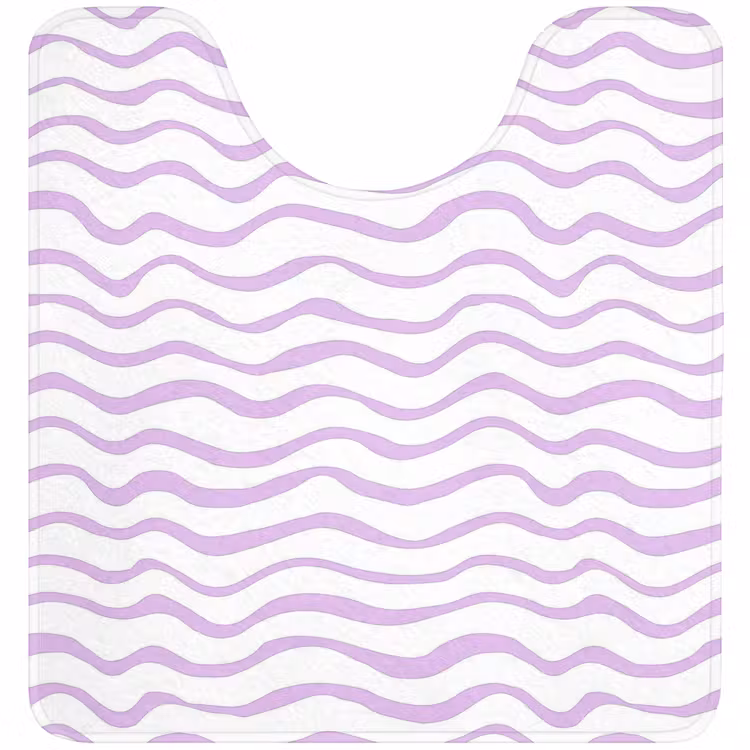 Wc Mat - Lila - Geometrisch - Golfjes - Lijnen - Patroon — 1