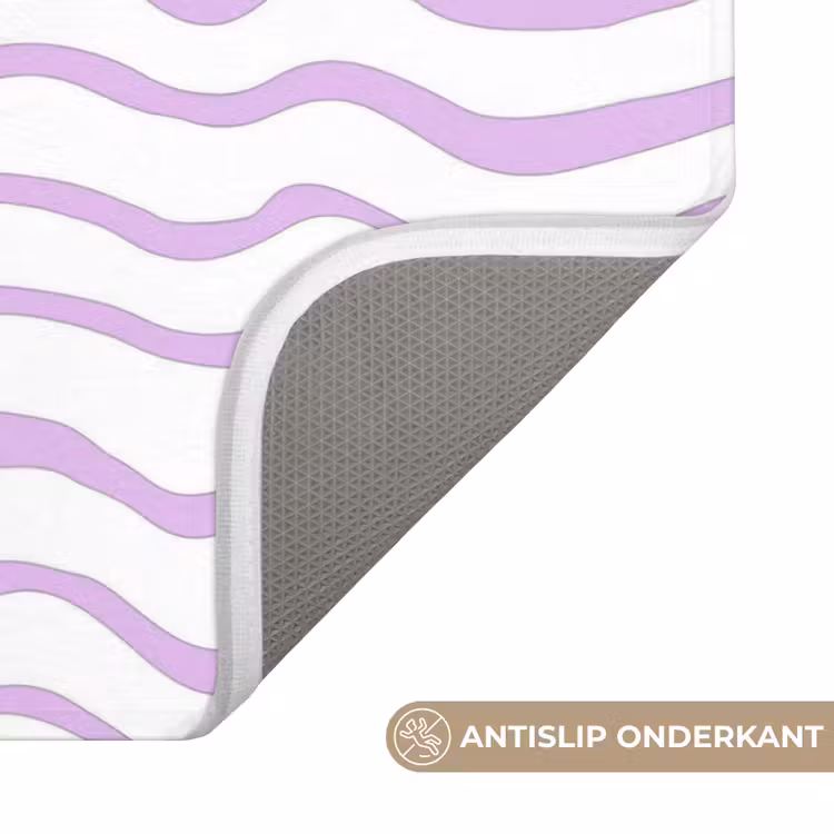Wc Mat - Lila - Geometrisch - Golfjes - Lijnen - Patroon — 4