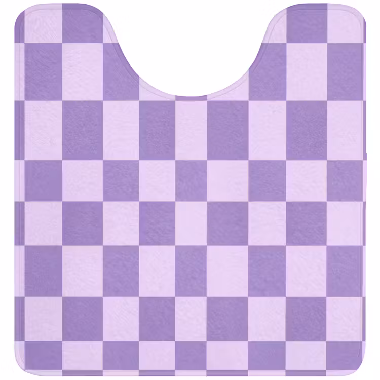 Wc Mat - Paars - Geometrisch - Dambord - Blokken - Patroon — 1