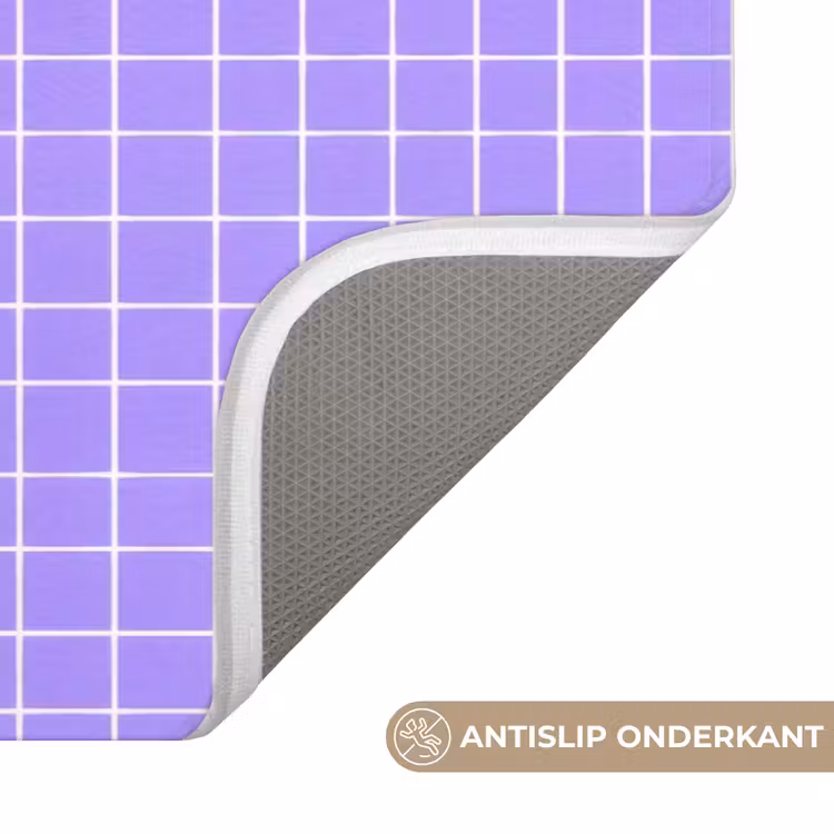 Wc Mat - Paars - Geometrisch - Raster - Minimalistisch - Patroon — 4