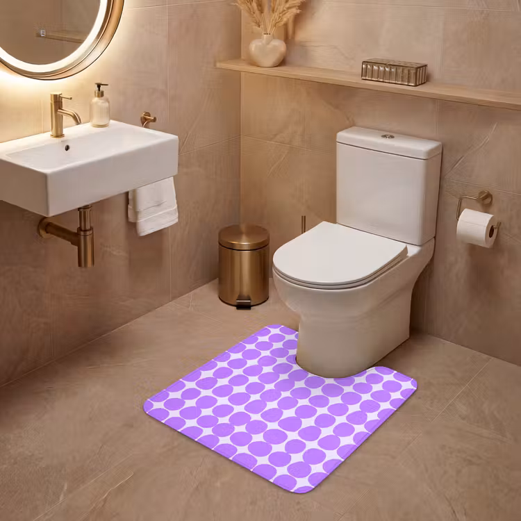 Wc Mat - Paars - Geometrisch - Stippen - Polka Dot - Patroon — 3