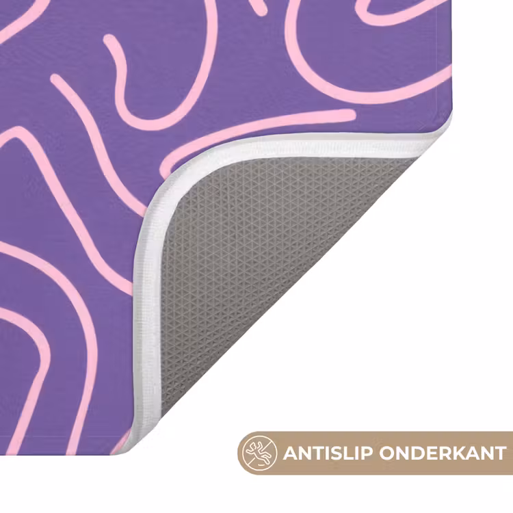 Wc Mat - Paars - Roze - Abstract - Lijnen - Doolhof - Patroon — 4