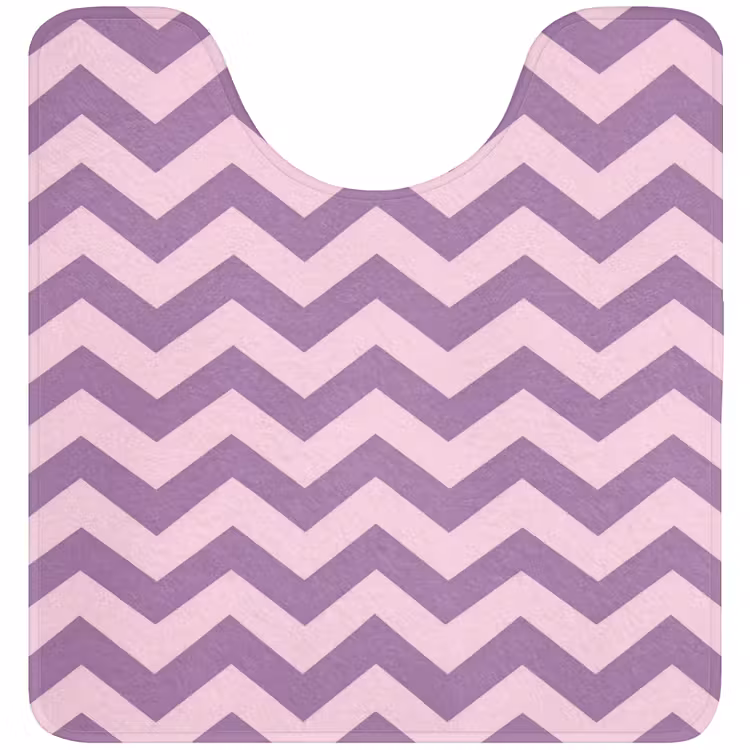 Wc Mat - Paars - Roze - Geometrisch - Chevron - Zigzag - Patroon — 1