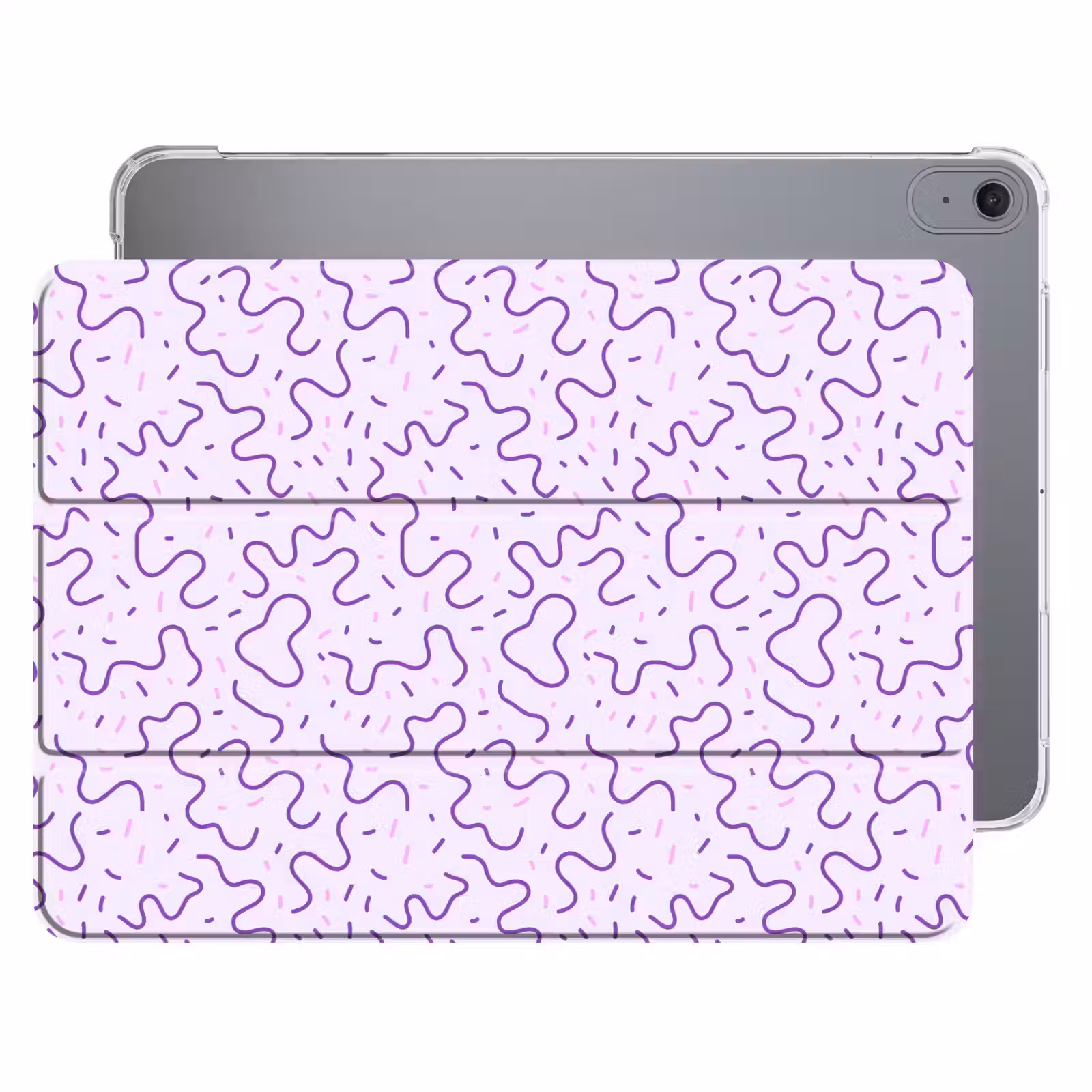 iPad hoes - Paars - Abstract - Memphis - Retro - Spikkels - Patroon — 1