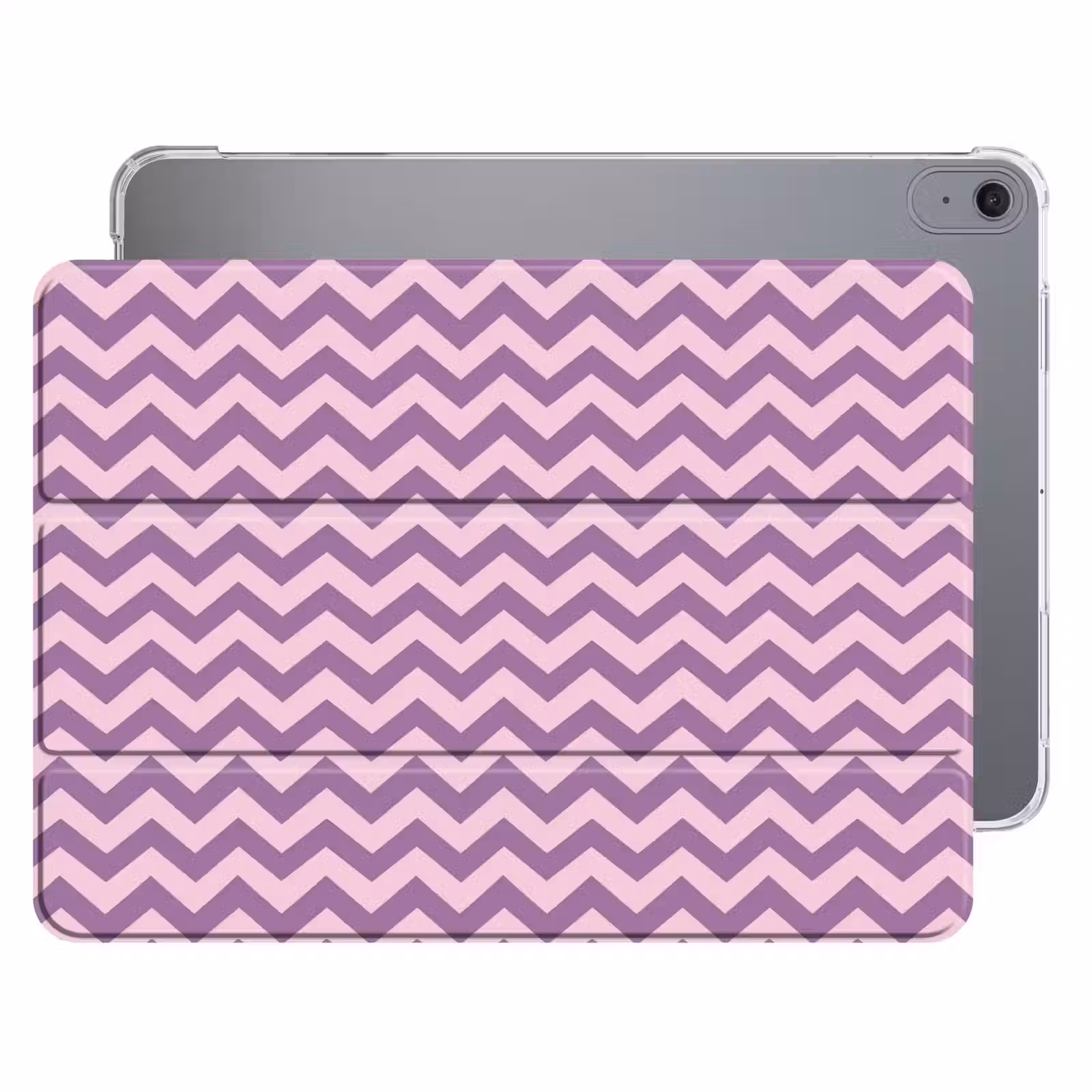 iPad hoes - Paars - Roze - Geometrisch - Chevron - Zigzag - Patroon — 1