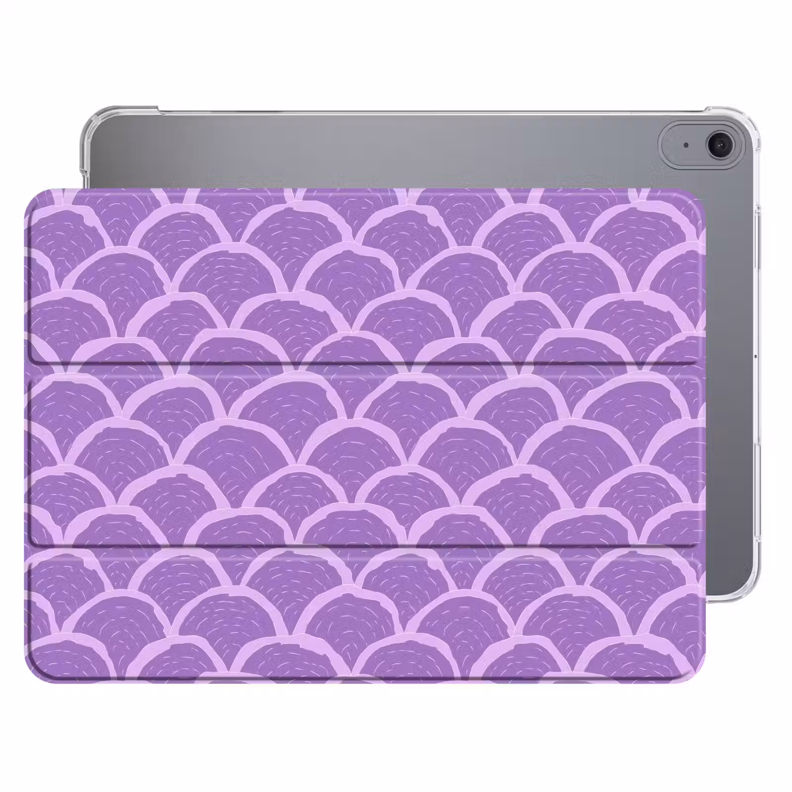 iPad hoes - Paars - Schubber - Schelpen - Handgetekend - Patroon — 1