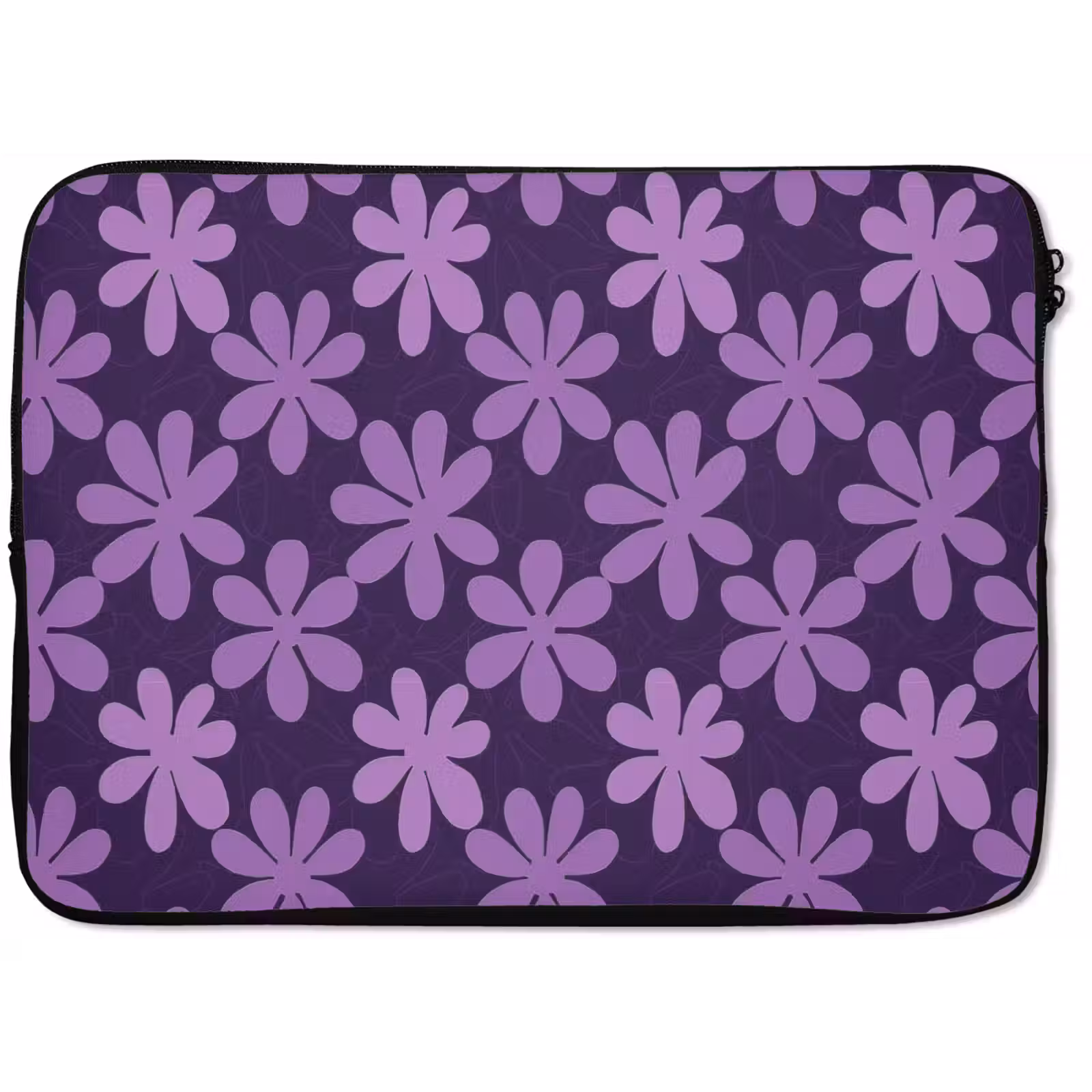 Laptophoes - Paars - Botanisch - Bloemen - Retro - Patroon — 1
