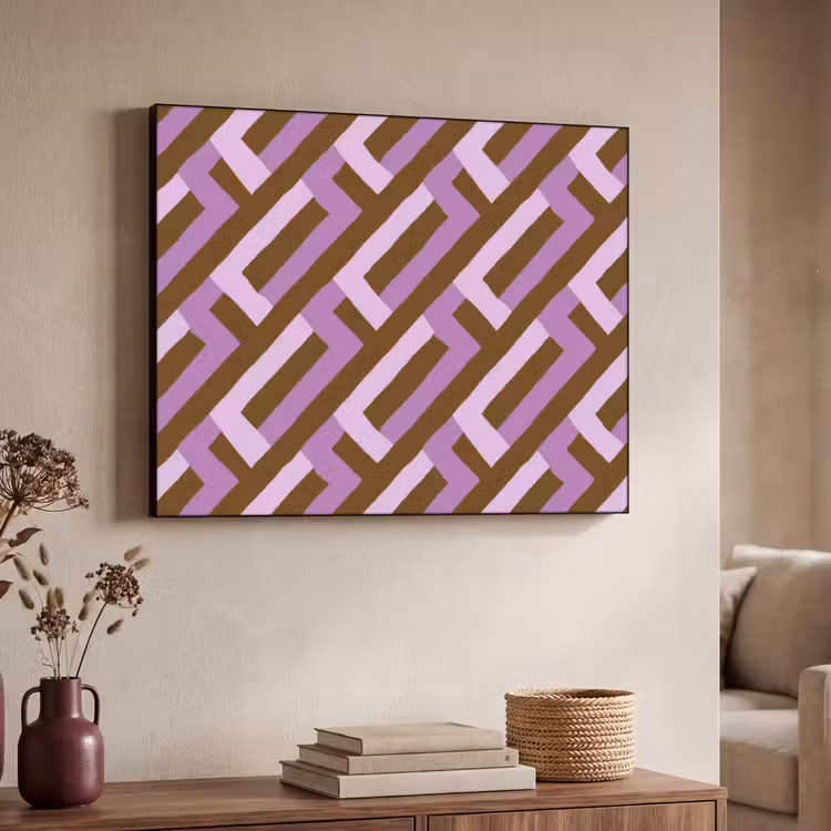 Art Frame - Bruin - Roze - Geometrisch - Meander - Patroon — 7